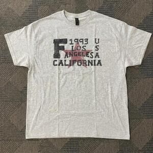 Grey 90S Fau Los Angeles California T-Shirt